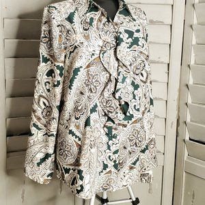 *CHICO'S* FALL COLORED RUFFLED PAISLEY BLOUSE